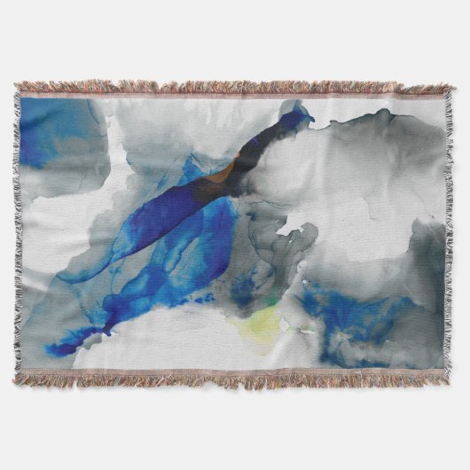Ephemeral - Blauw & grijs Deken (Voorkant)