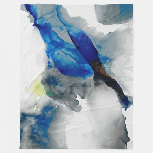 Ephemeral - Blauw & grijs Fleece Deken (Voorkant)