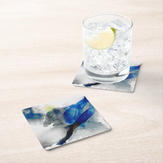 Ephemeral - Blauw & grijs Kartonnen Onderzetters (Insitu)