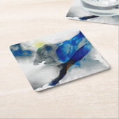 Ephemeral - Blauw & grijs Kartonnen Onderzetters (Schuin)