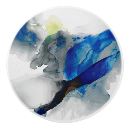 Ephemeral - Blauw & grijs Keramische Knop (Voorkant)