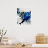 Ephemeral - Blauw & grijs Poster (Keuken)