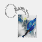 Ephemeral - Blauw & grijs Sleutelhanger (Voorkant Links)