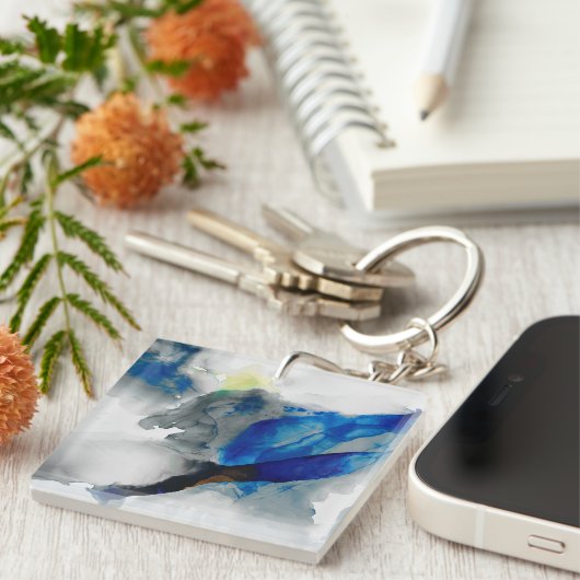 Ephemeral - Blauw & grijs Sleutelhanger (Voorkant Rechts)