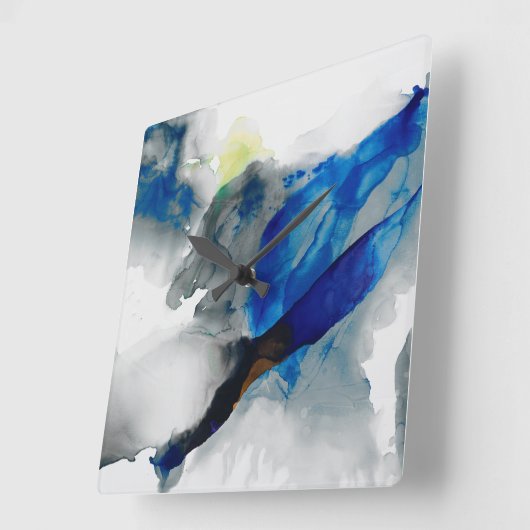 Ephemeral - Blauw & grijs Vierkante Klok (Hoek)