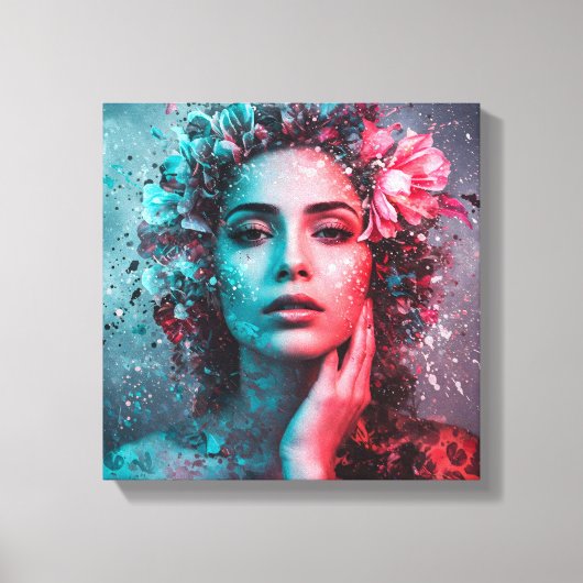 Ephemeral Bloom Stretched Canvas Print (Voorkant)