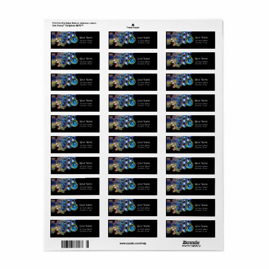 EPHEMERAL BLUE SAPPHIRE MONOGRAM Black Etiket (Full Sheet)