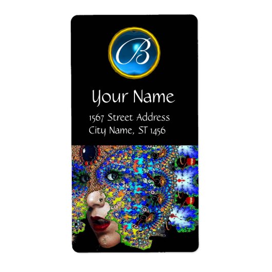 EPHEMERAL BLUE SAPPHIRE MONOGRAM Black Etiket (Voorkant)