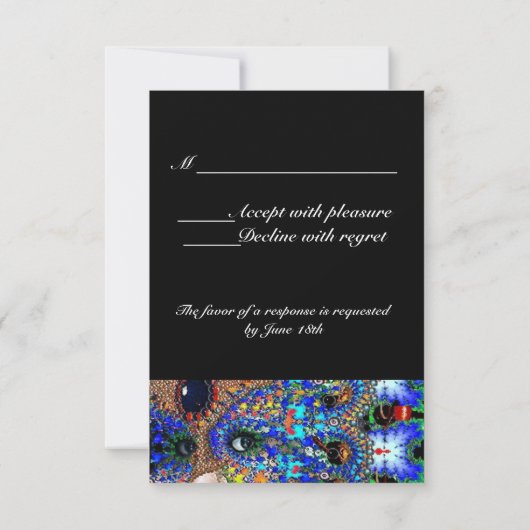 EPHEMERAL Classy Mardi Gras Masquerade Bal Rsvp (Achterkant)