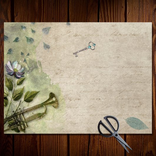  Ephemeral Floral Trumpet Horn Tissuepapier