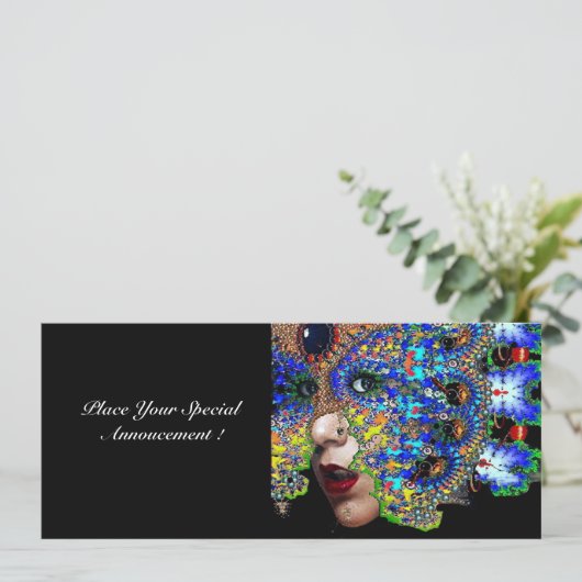 EPHEMERAL, halloween maskerade bal, blauw masker Aankondiging (Staand voorkant)