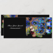 EPHEMERAL, halloween maskerade bal, blauw masker Aankondiging (Voorkant / Achterkant)