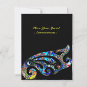 EPHEMERAL halloween maskerade ball, blauw masker Aankondiging (Achterkant)