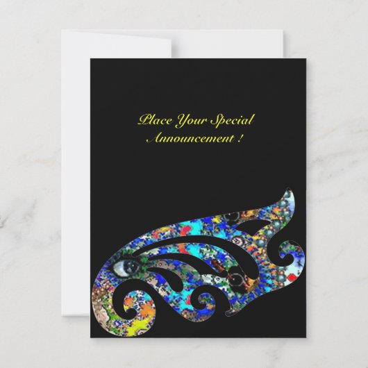 EPHEMERAL halloween maskerade ball, blauw masker Aankondiging (Achterkant)