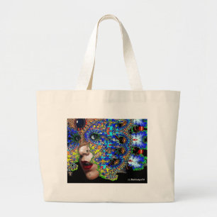EPHEMERAL Lady met fractaal masker Grote Tote Bag