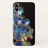 EPHEMERAL Lady met zwart fractaal masker blauw Case-Mate iPhone Case (Achterkant)