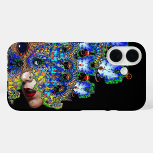 EPHEMERAL Lady met zwart fractaal masker blauw iPhone 16 Hoesje