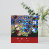 EPHEMERAL Mardi Gras Masquerade Ball, blauw masker Aankondiging (Staand voorkant)