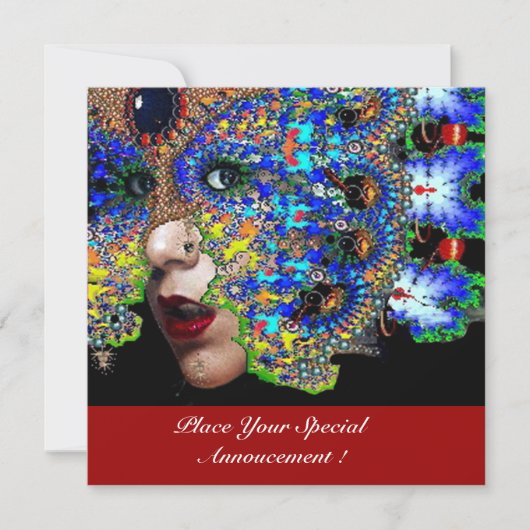 EPHEMERAL Mardi Gras Masquerade Ball, blauw masker Aankondiging (Voorkant)