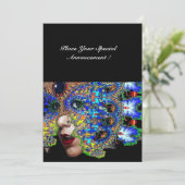 EPHEMERAL Mardi Gras Masquerade Ball, blauw masker Aankondiging (Staand voorkant)