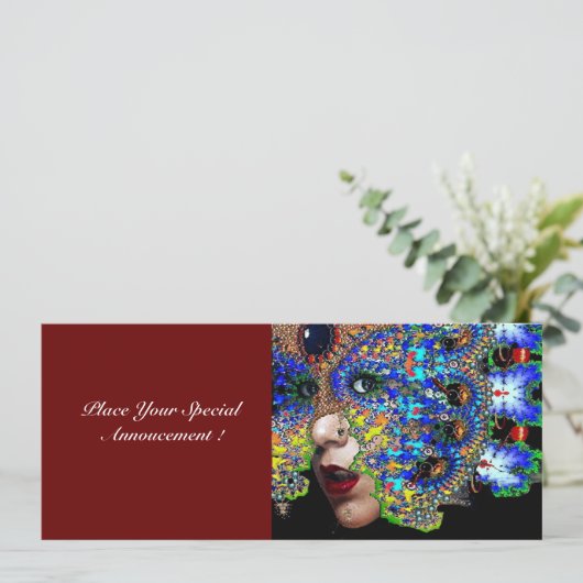 EPHEMERAL Mardi Gras Masquerade Ball, blauw masker Aankondiging (Staand voorkant)