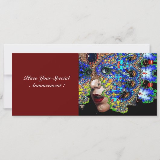 EPHEMERAL Mardi Gras Masquerade Ball, blauw masker Aankondiging (Voorkant)