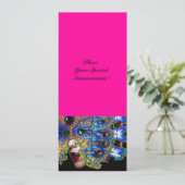 EPHEMERAL Mardi Gras Masquerade ball fuchsia blauw Aankondiging (Staand voorkant)
