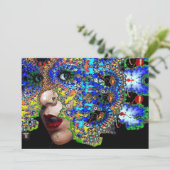 EPHEMERAL, Mardi Gras Masquerade Feest zwart blauw Kaart (Staand voorkant)