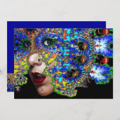 EPHEMERAL, Mardi Gras Masquerade Feest zwart blauw Kaart (Voorkant / Achterkant)