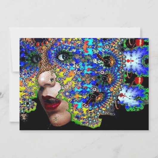 EPHEMERAL, Mardi Gras Masquerade Party black blue Kaart (Voorkant)