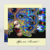 EPHEMERAL masquerade costume ball, witte champagne Kaart (Voorkant / Achterkant)