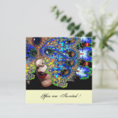 EPHEMERAL masquerade costume ball, witte champagne Kaart (Staand voorkant)