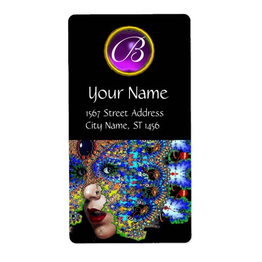 EPHEMERAL PAARS AMETHYST MONOGRAM zwart Etiket (Voorkant)