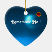 EPHEMERAL , Red Ruby , Blue Sapphire Heart Keramisch Ornament (Achterkant)