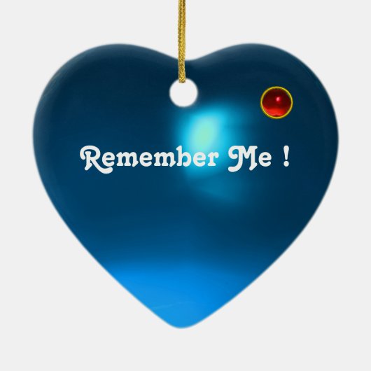 EPHEMERAL , Red Ruby , Blue Sapphire Heart Keramisch Ornament (Achterkant)