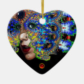 EPHEMERAL , Red Ruby , Blue Sapphire Heart Keramisch Ornament (Voorkant)