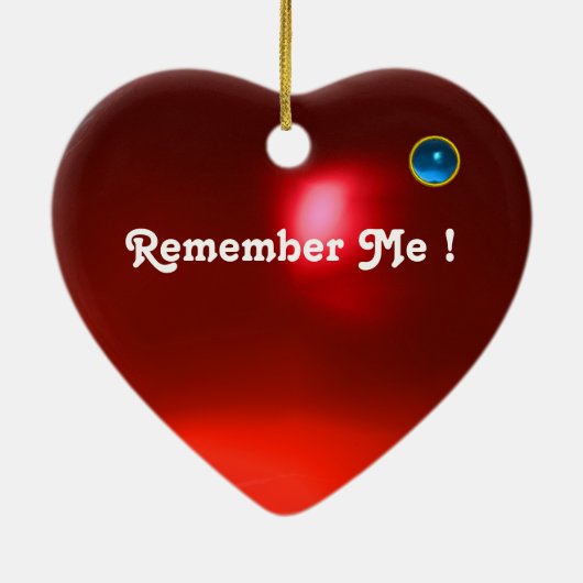 EPHEMERAL , Red Ruby , Blue Sapphire Heart Keramisch Ornament (Achterkant)