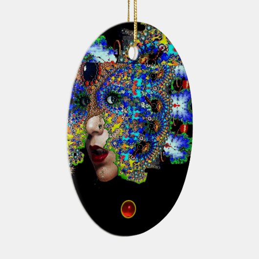 EPHEMERAL , Red Ruby , Blue Sapphire Keramisch Ornament (Rechts)