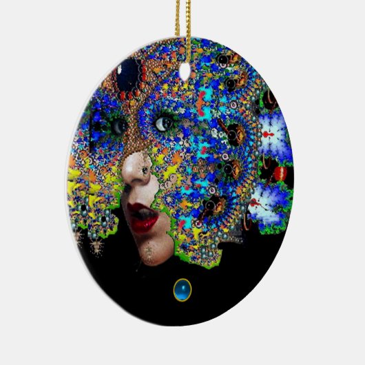 EPHEMERAL , Red Ruby , Blue Sapphire Keramisch Ornament (Rechts)