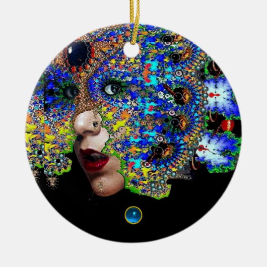 EPHEMERAL , Red Ruby , Blue Sapphire Keramisch Ornament (Voorkant)