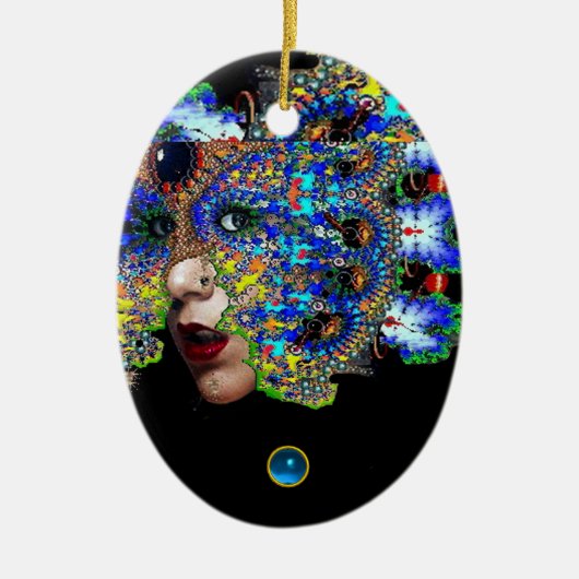 EPHEMERAL , Red Ruby , Blue Sapphire Keramisch Ornament (Voorkant)