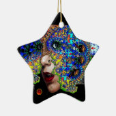 EPHEMERAL , Red Ruby , Blue Sapphire Star Keramisch Ornament (Rechts)