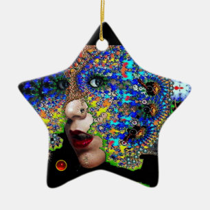 EPHEMERAL , Red Ruby , Blue Sapphire Star Keramisch Ornament