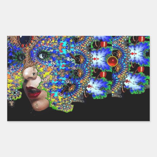 EPHEMERAL Red Ruby Rechthoekige Sticker (Voorkant)