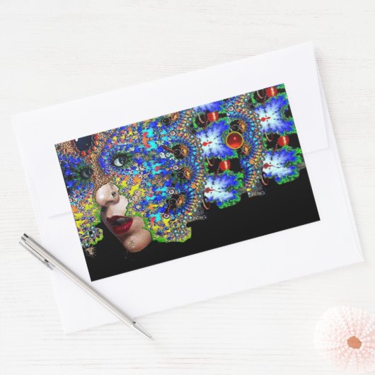 EPHEMERAL Red Ruby Rechthoekige Sticker (Envelop)