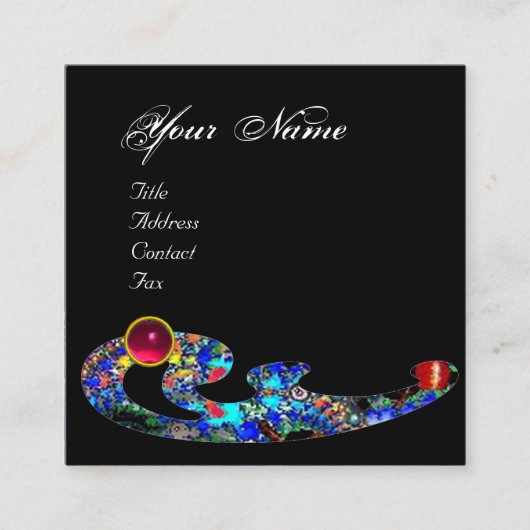 EPHEMERAL RUBY/Beauty, Salon, Spa, Makeup Artist Vierkante Visitekaartje (Voorkant)