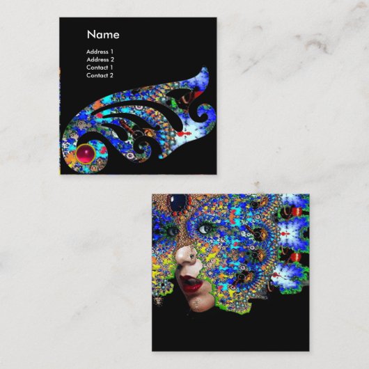 EPHEMERAL RUBY / Schoonheidssalon, Spa, Make-upkun Vierkante Visitekaartje (Voorkant / Achterkant)