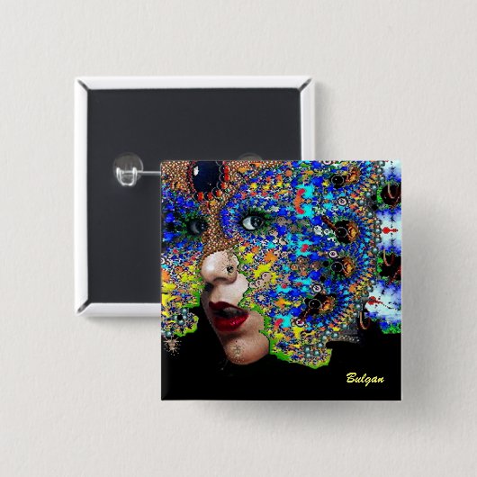 EPHEMERAL VIERKANTE BUTTON 5,1 CM (Voorkant /achterkant)