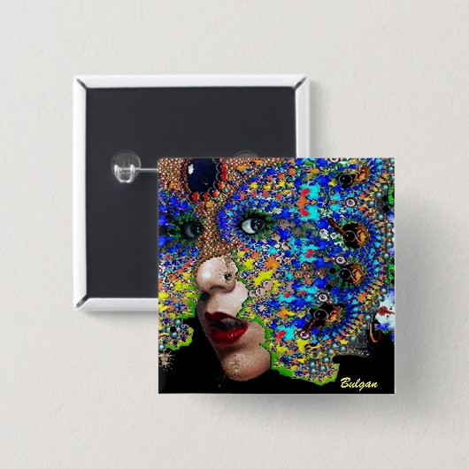 EPHEMERAL VIERKANTE BUTTON 5,1 CM (Voorkant /achterkant)