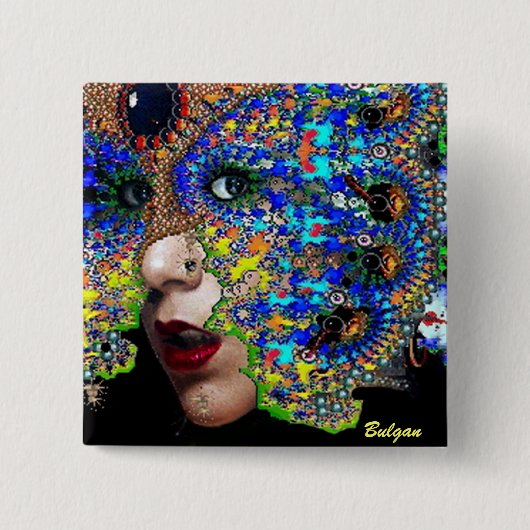 EPHEMERAL VIERKANTE BUTTON 5,1 CM (Voorkant)